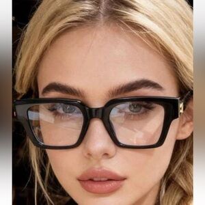 New Auth Miu Miu Acetate Black and Gold Square Glasses